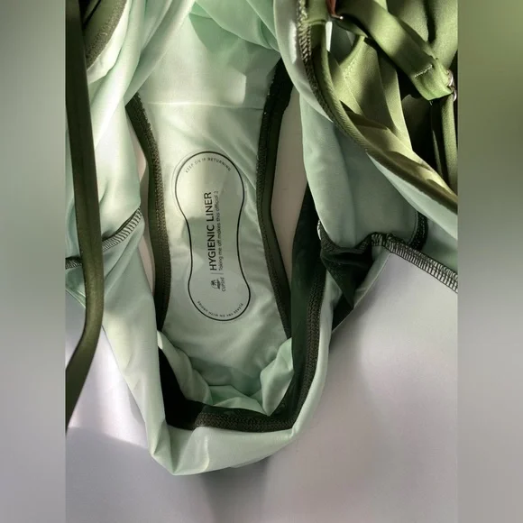 Cupshe New with tag Dark Green One Piece Swimsuit Mesh Cut Outs Size L Beach Sun - Picture 8 of 8